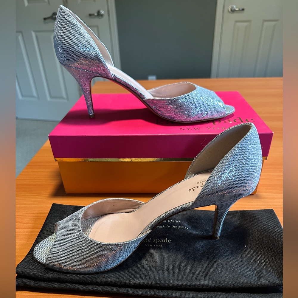Kate Spade Silver Sage Sparkle Pumps Size 10.5. Worn once.
